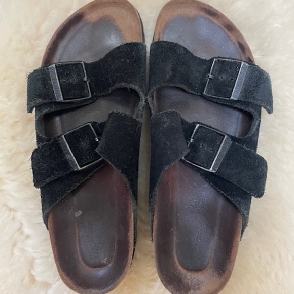 Birkenstock Arizona Softbed Suede Sandal Womens Sz 38 - Picture 1 of 7